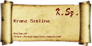 Kranz Szelina névjegykártya
